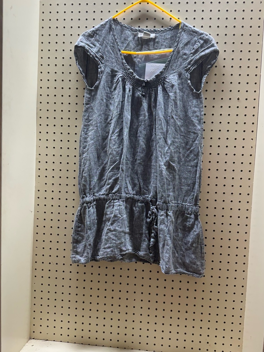 Kensie Gray Short Sleeve Peplum Casual Dress